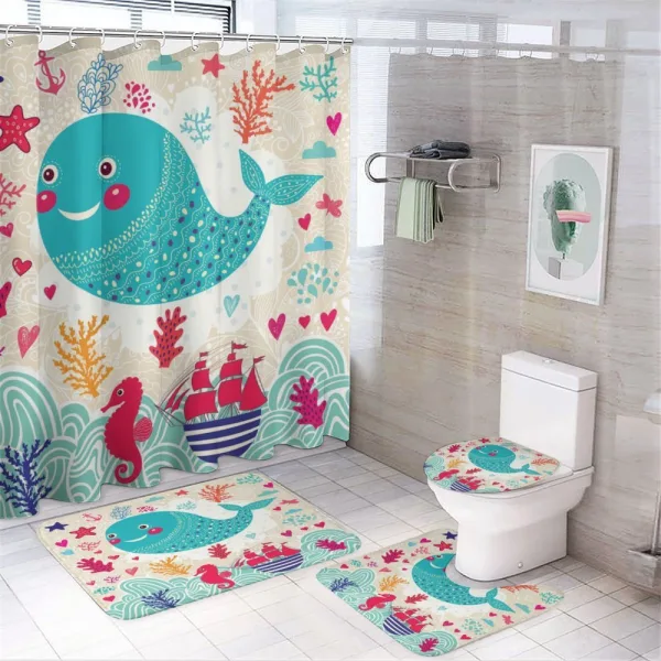 Childish Nautical Concept on a shower curtain