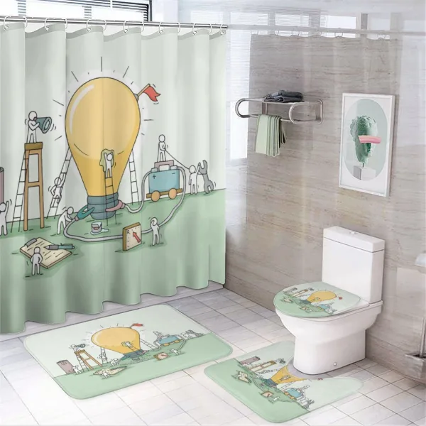Creativity Teamwork on a shower curtain