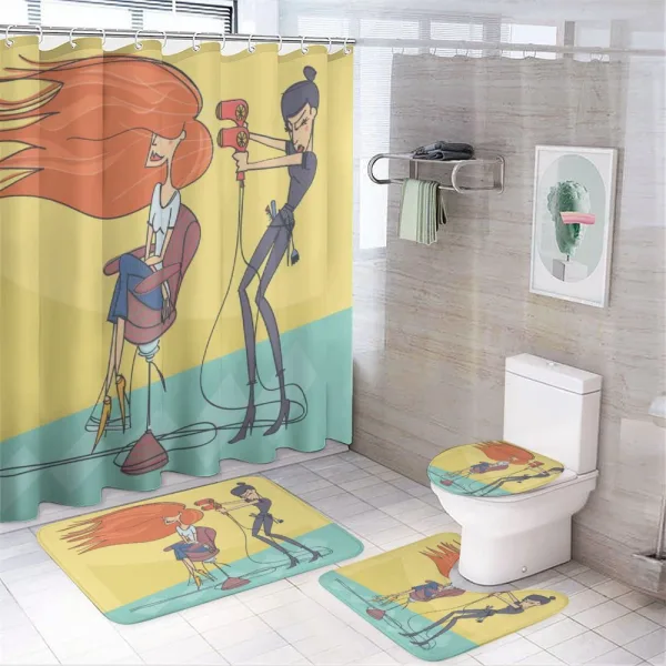Day in Beauty Salon on a shower curtain