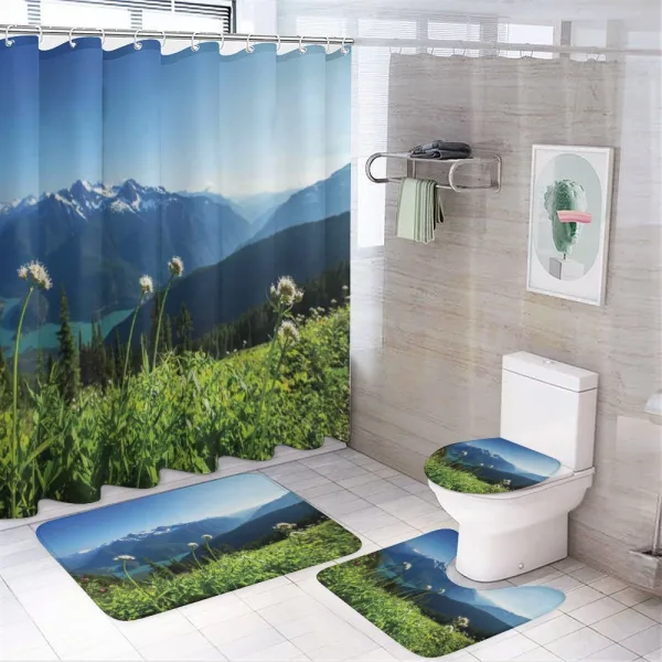 Diablo Lake Dandelions on a shower curtain