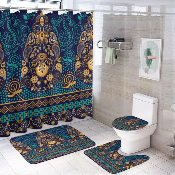 Flowers and Dot on a shower curtain