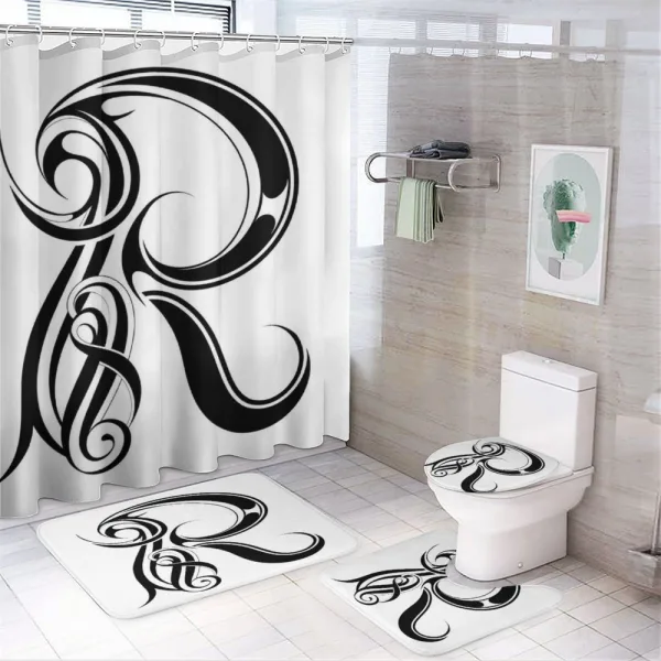 Gothic Medieval Font on a shower curtain