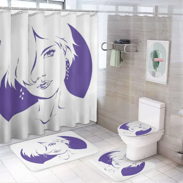 Monochrome Woman on a shower curtain