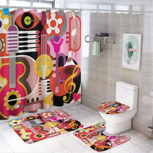 Music Instruments on a shower curtain