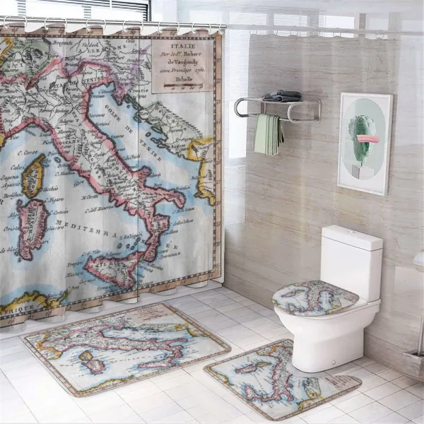 Old Italy Map on a shower curtain