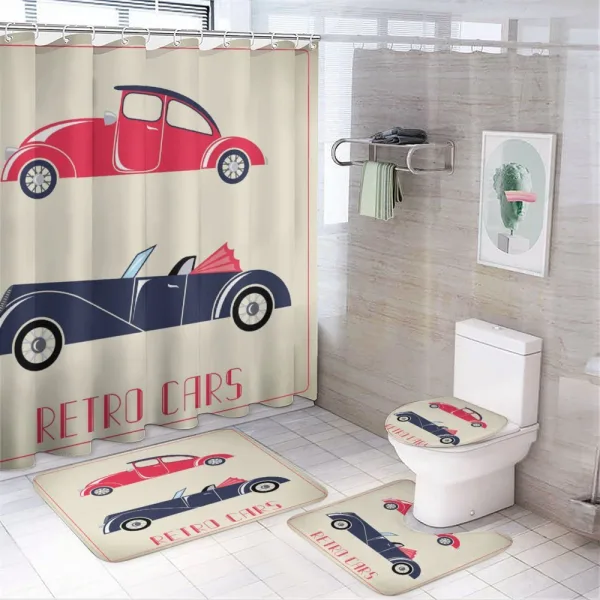 Old School Convertible on a shower curtain