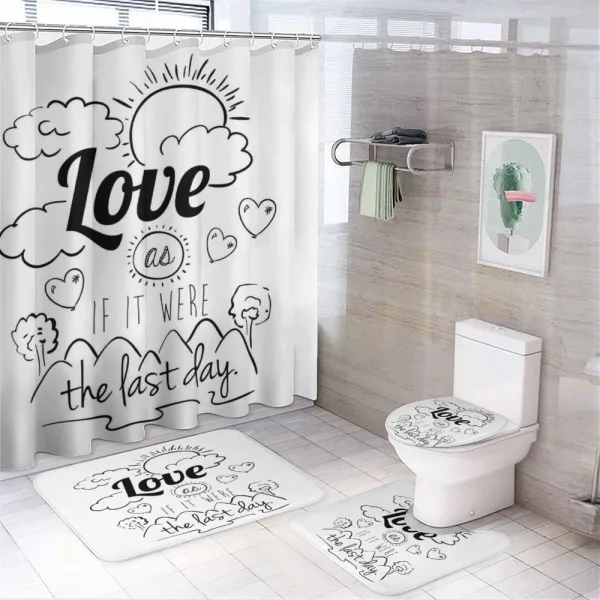 Optimist Message on a shower curtain