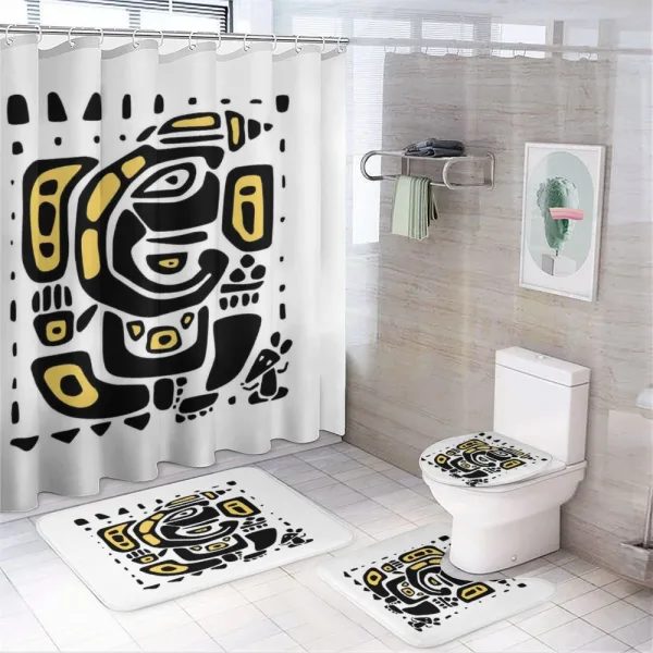 Oriental Yoga Pattern on a shower curtain