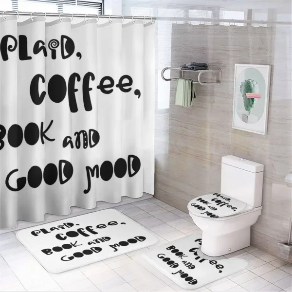 Plaid Coffee Mood on a shower curtain
