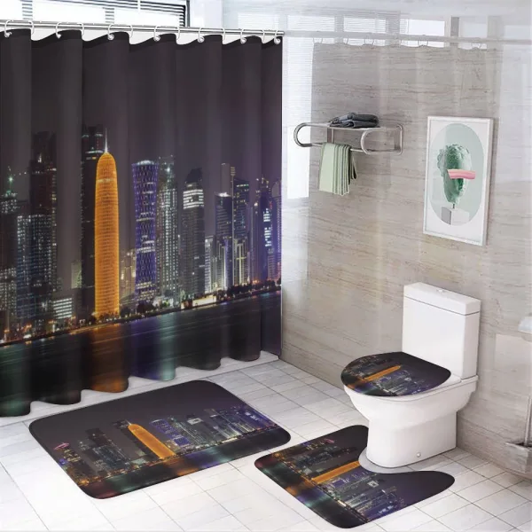 Qatar Middle East Town on a shower curtain