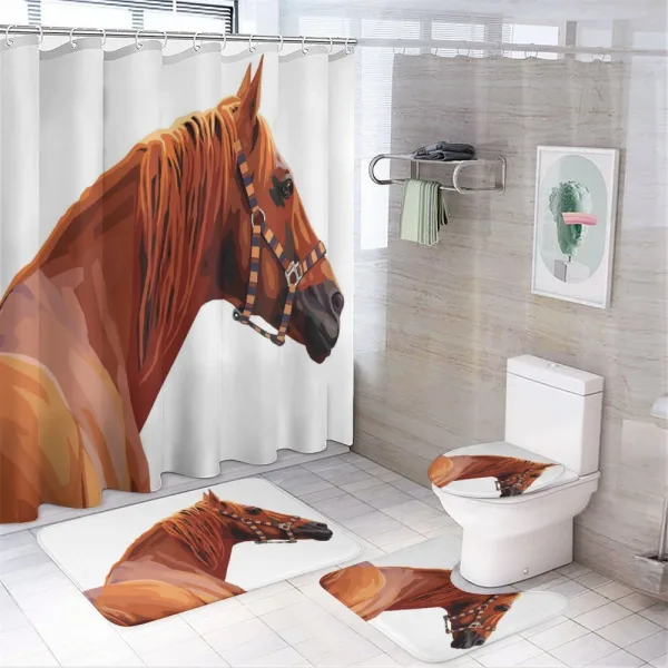 Race Jokey Horse Nature on a shower curtain
