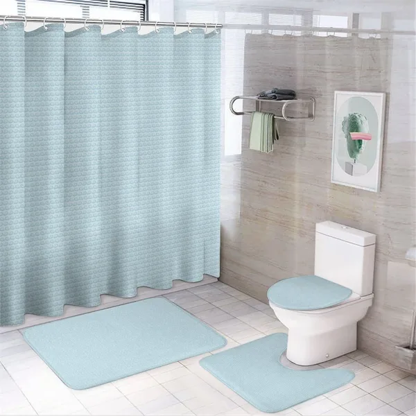Repetitive Abstract Waves on a shower curtain