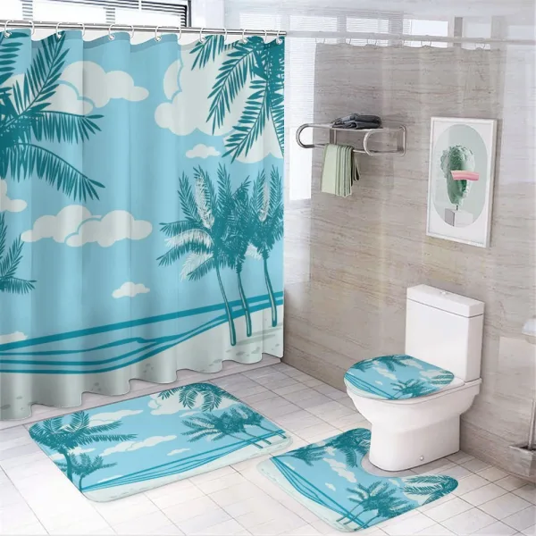 Sand and Palm Trees on a shower curtain