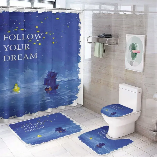 Sea Towards Lighthouse on a shower curtain