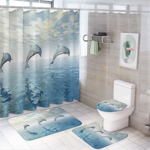 Sweet Fish on Ocean Graphic on a shower curtain