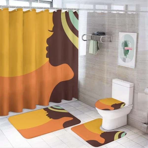 Teenage Girl Face on a shower curtain