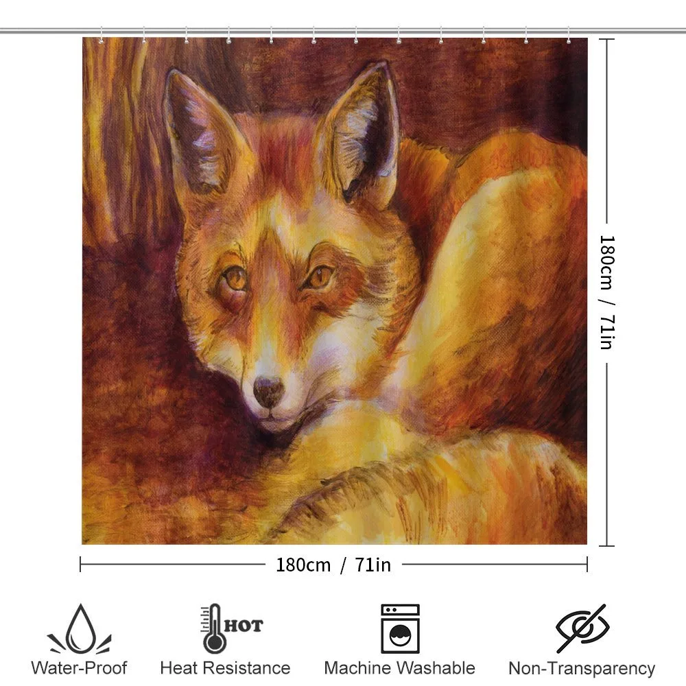 Vibrant Art Fox Resting — Detail 2