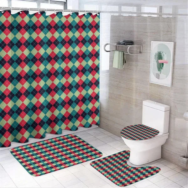 Vintage Argyle on a shower curtain