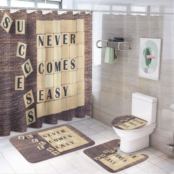 Words Scribble on a shower curtain