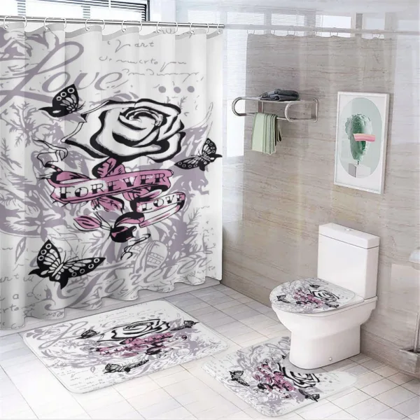 Abstract Butterflies Love on a shower curtain