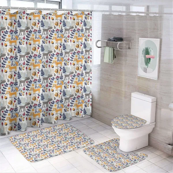 Animals and Botany on a shower curtain