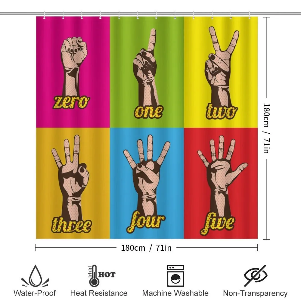 Colored Number Hands — Detail 2