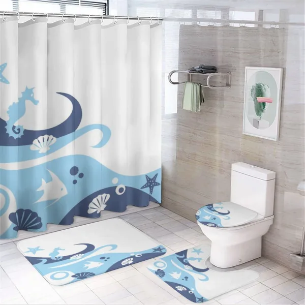 Deep Sealife Creatures on a shower curtain