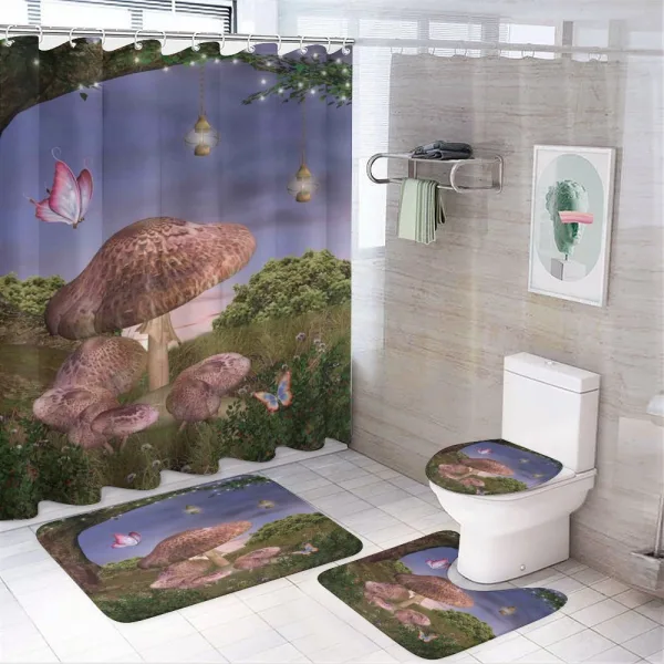 Enchanted Forest Fungi on a shower curtain