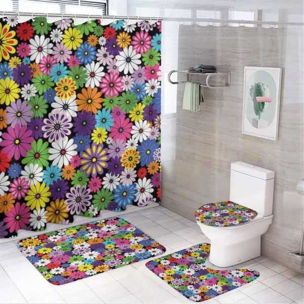 Floral Vivid Daisies on a shower curtain
