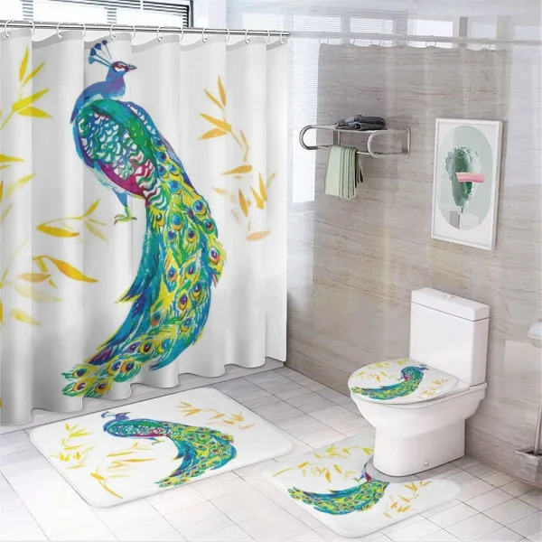 Floral Watercolors Art on a shower curtain