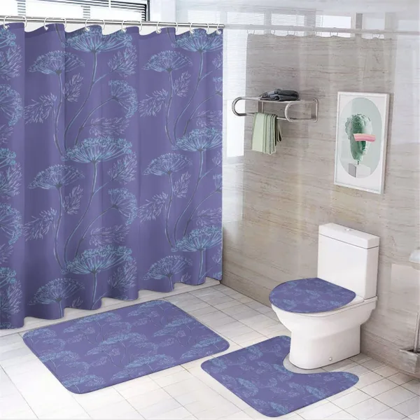 Flowers Sprigs Fennel Art on a shower curtain
