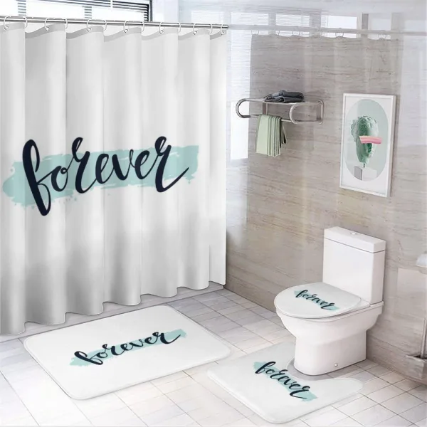 Forever Inscription on a shower curtain