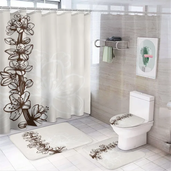 Hand Drawn Petals on a shower curtain