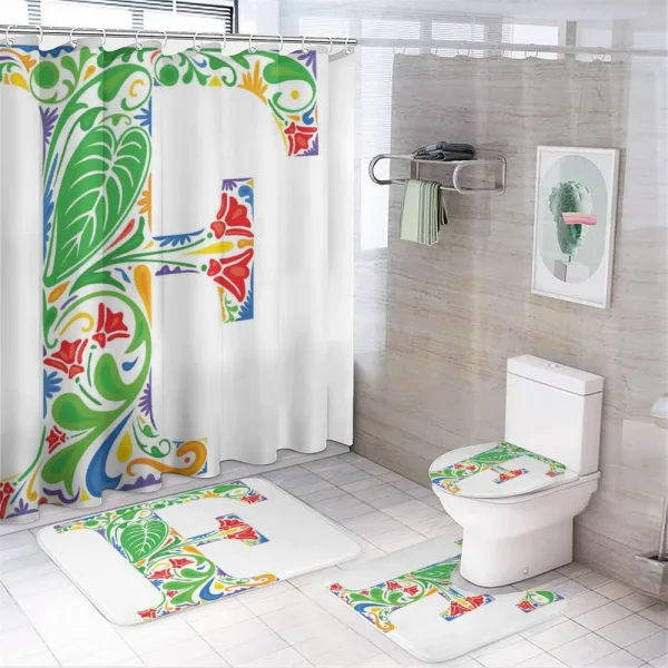 Lively Floral Capital on a shower curtain