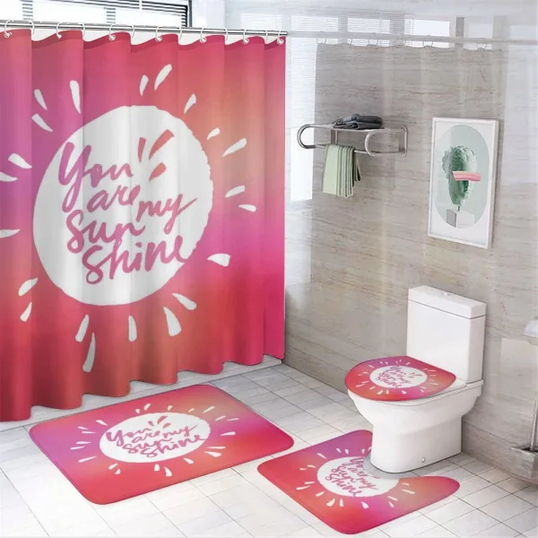 Maroon Sun on a shower curtain