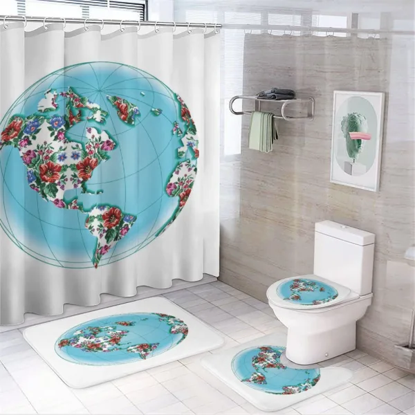 Planet Earth on a shower curtain