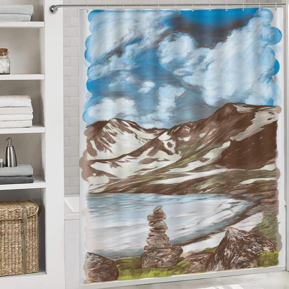Snowy Mountains and Lake — Detail 4