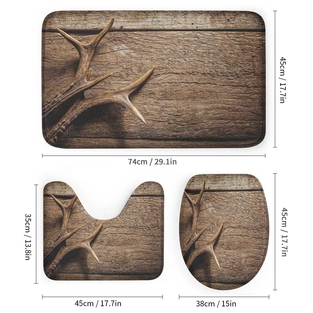 Wooden Deer Rustic Antler — Detail 1