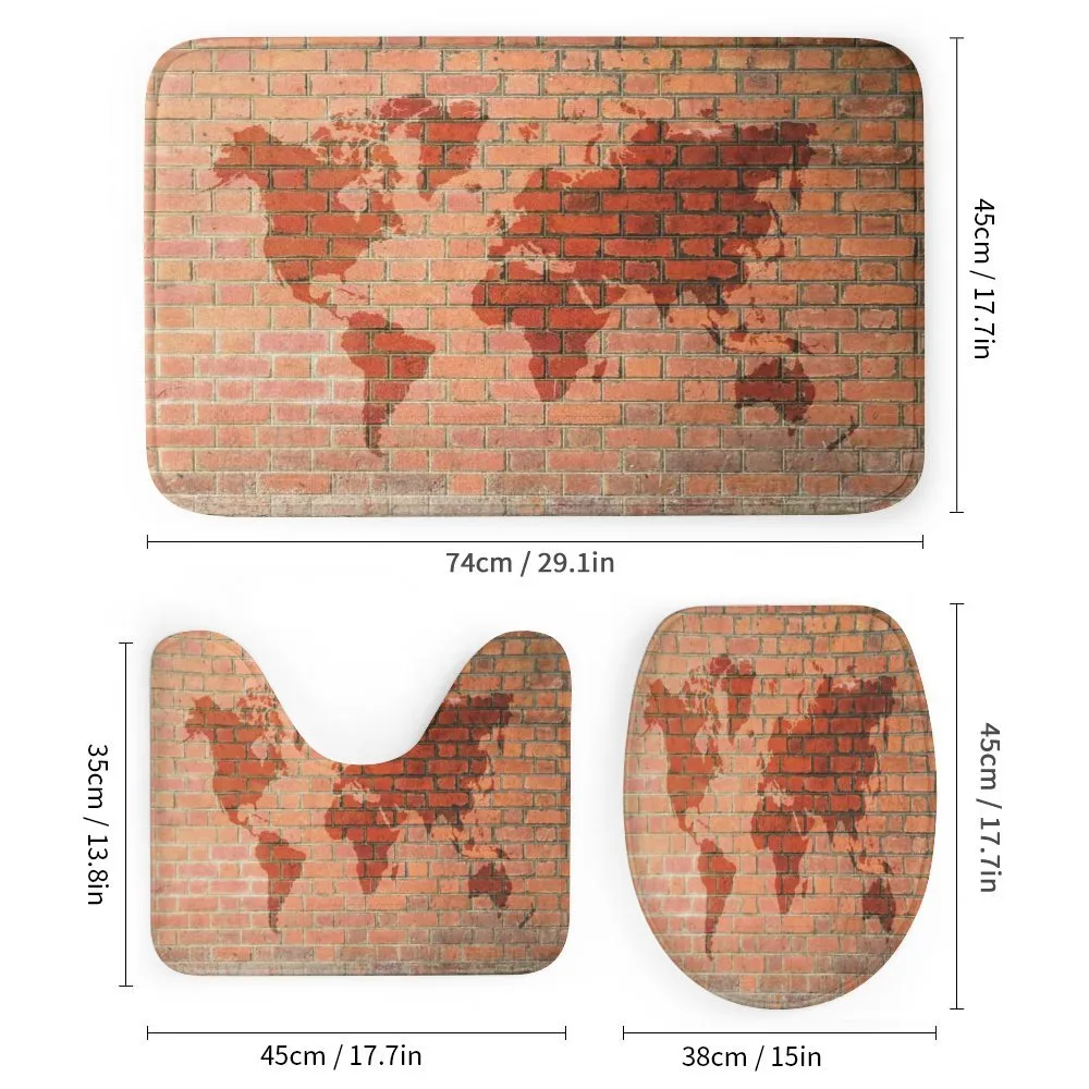 World Map on Brick Wall — Detail 1