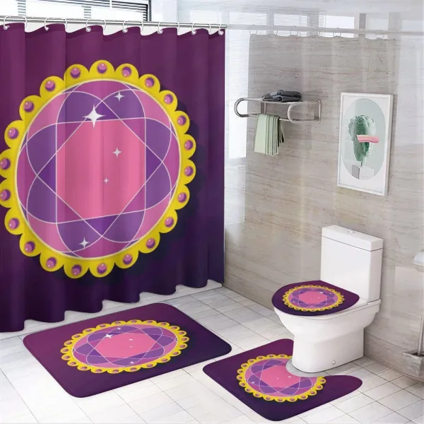 Abstract Round Gem on a shower curtain