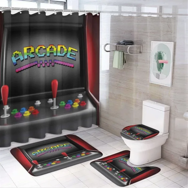 Arcade Retro Fun on a shower curtain