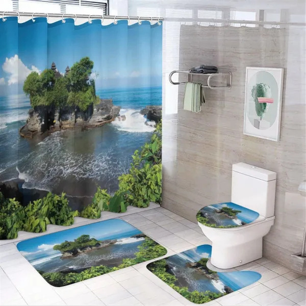 Building in Bali Island Asia on a shower curtain
