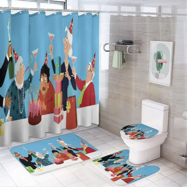 Cake Gifts Champagne on a shower curtain
