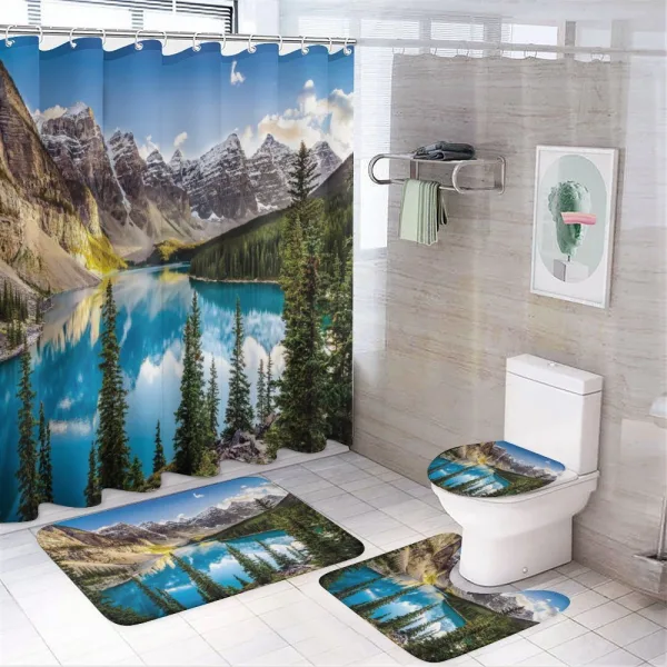 Canada Landscape Lake Photo on a shower curtain