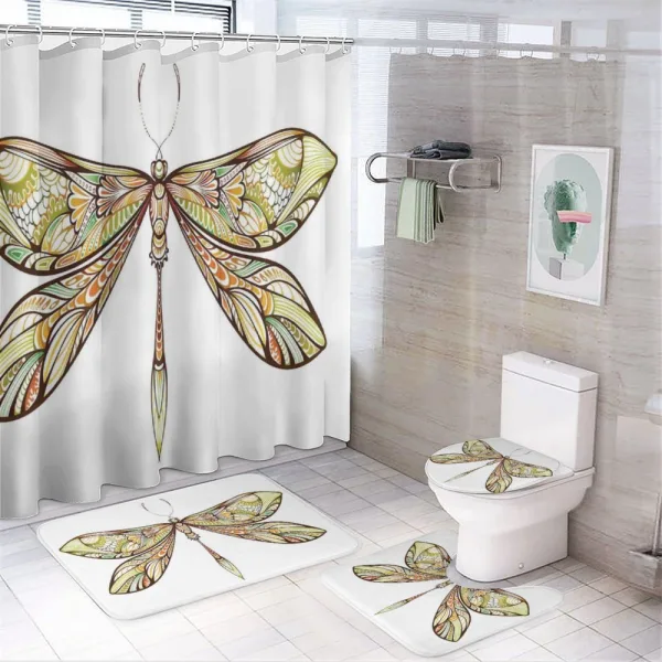 Colorful Bug Design on a shower curtain