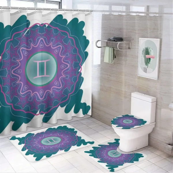 Doodle Mandala on a shower curtain