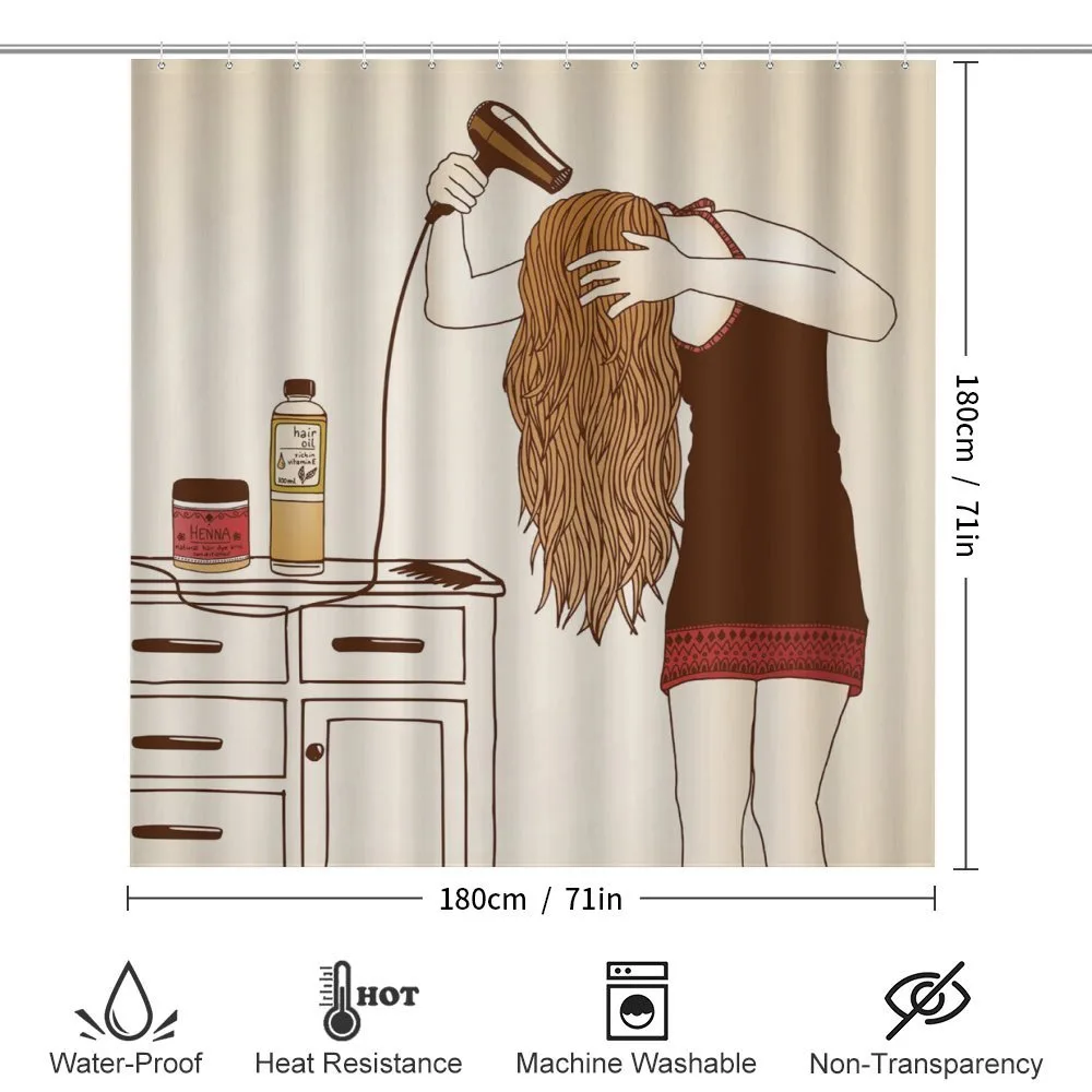 Girl Hair Care Sketch Art — Detail 2