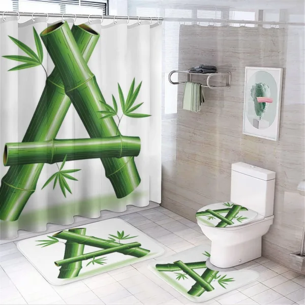 Green Bamboo Style on a shower curtain