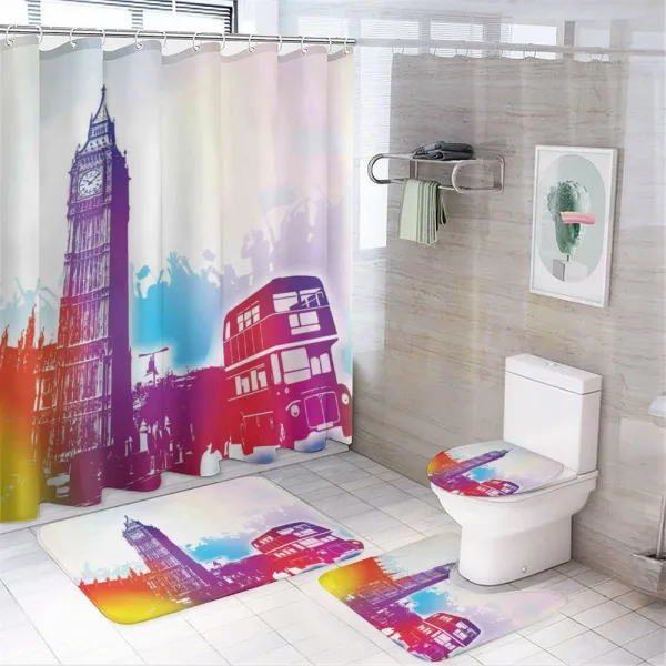 Historical Big Ben UK on a shower curtain