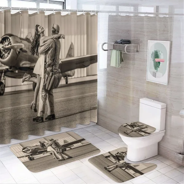 Homecoming on a shower curtain